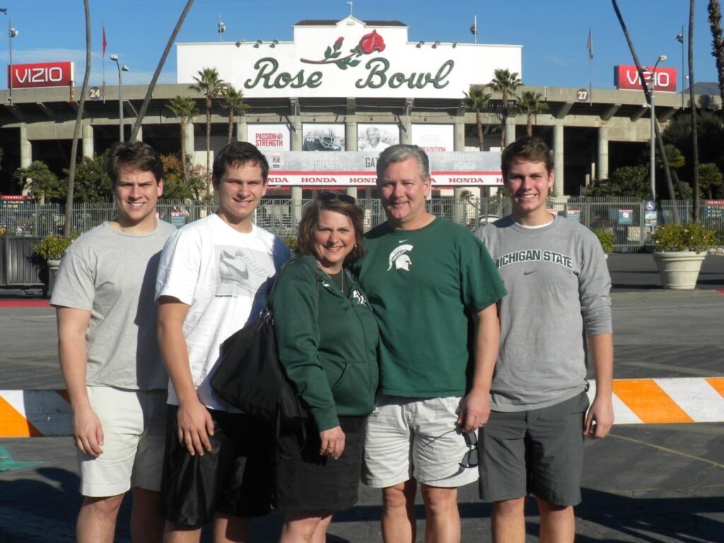 Dr. Lints and Famly at the rose bowl